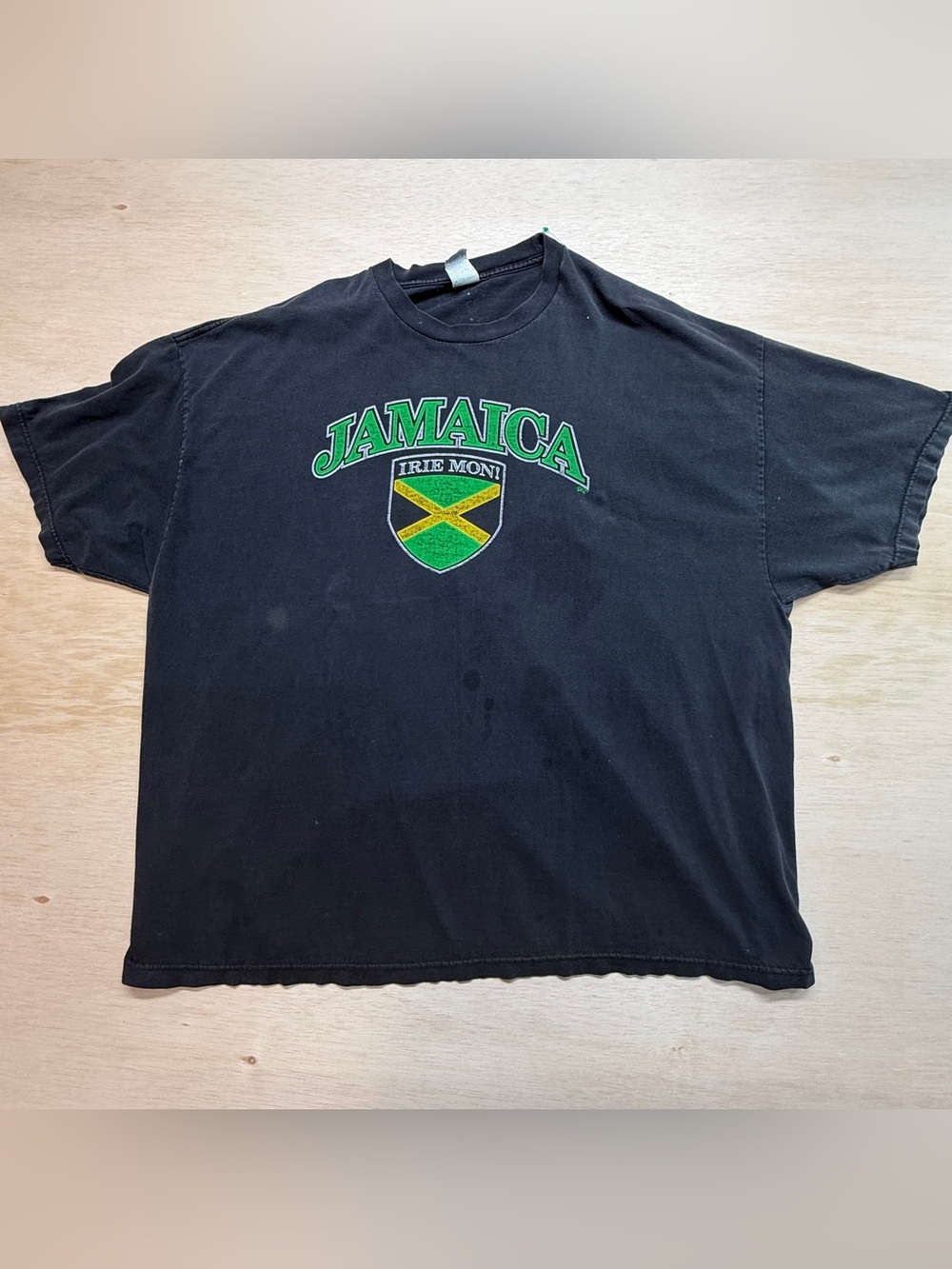 classic black Jamaica graphic t-shirt printed on a heavy-duty AAA 4XL